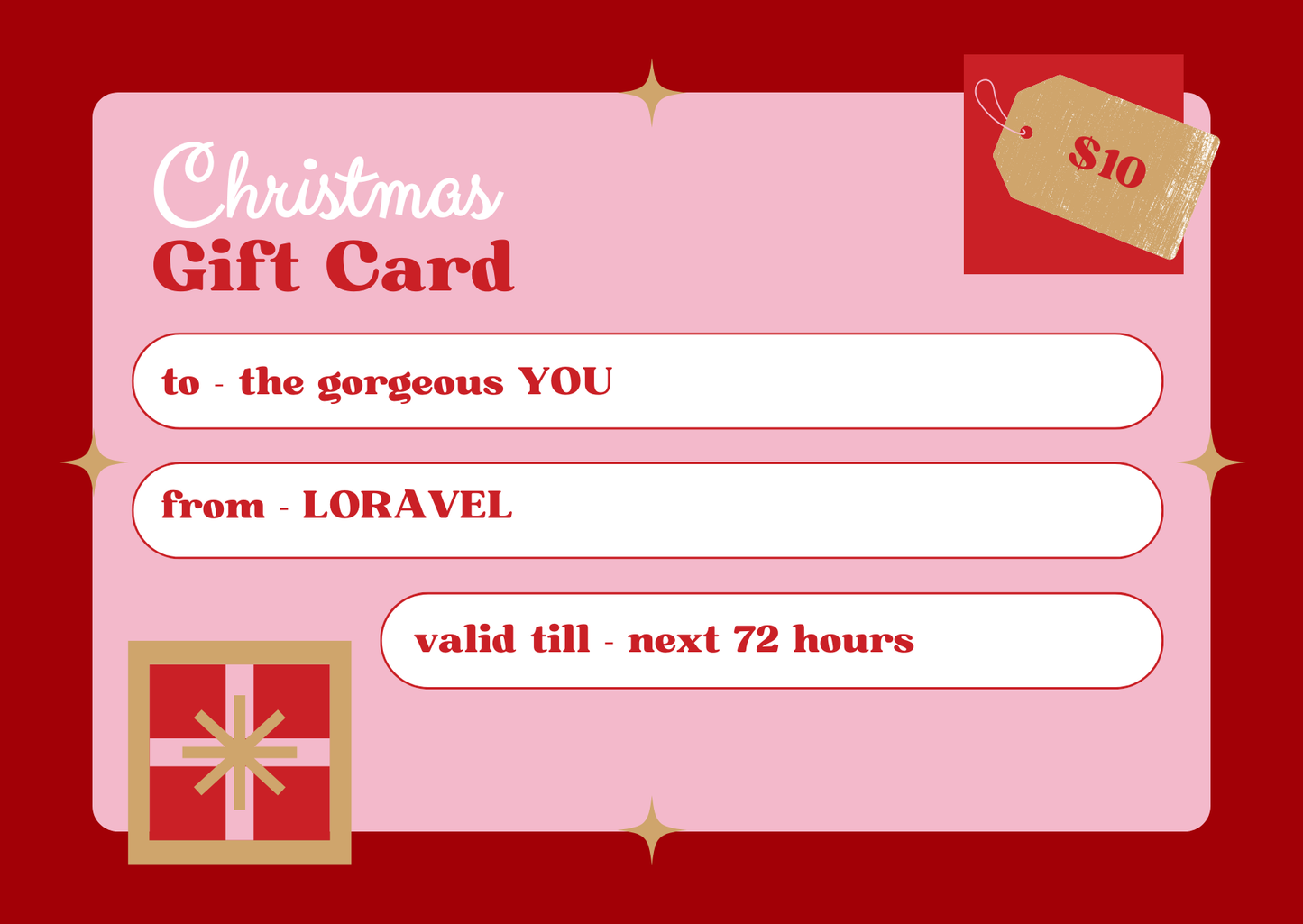 Loravel Christmas Gift Card