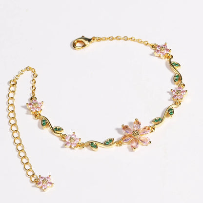 Green Leaf Flower Bracelet