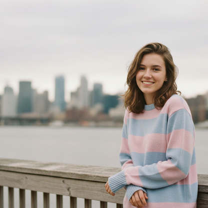 Pink Striped Sweater