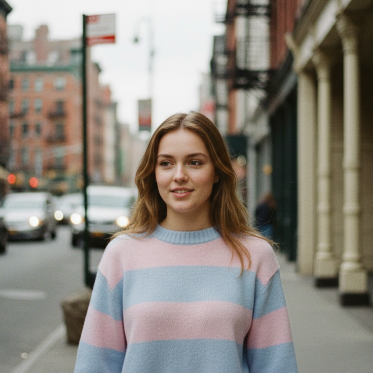 Pink Striped Sweater