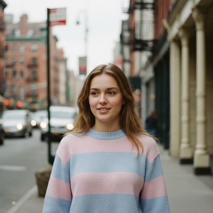 Pink Striped Sweater