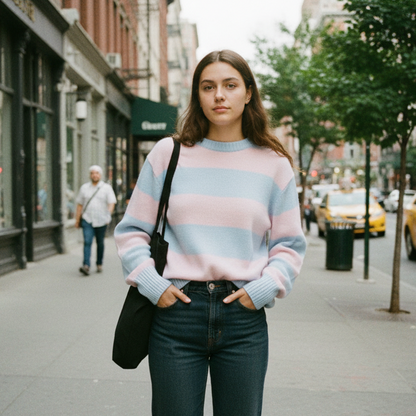 Pink Striped Sweater