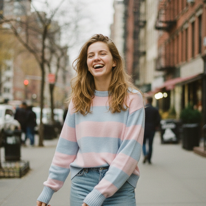 Pink Striped Sweater