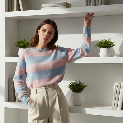 Pink Striped Sweater