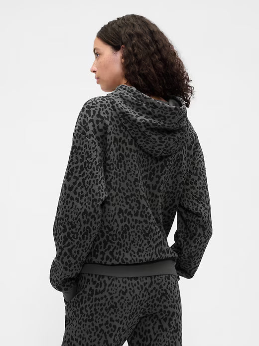 Charcoal Leopard Gap Logo Hoodie